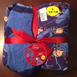 Disney Ladies 3 Piece Plush Eeyore PJ Set